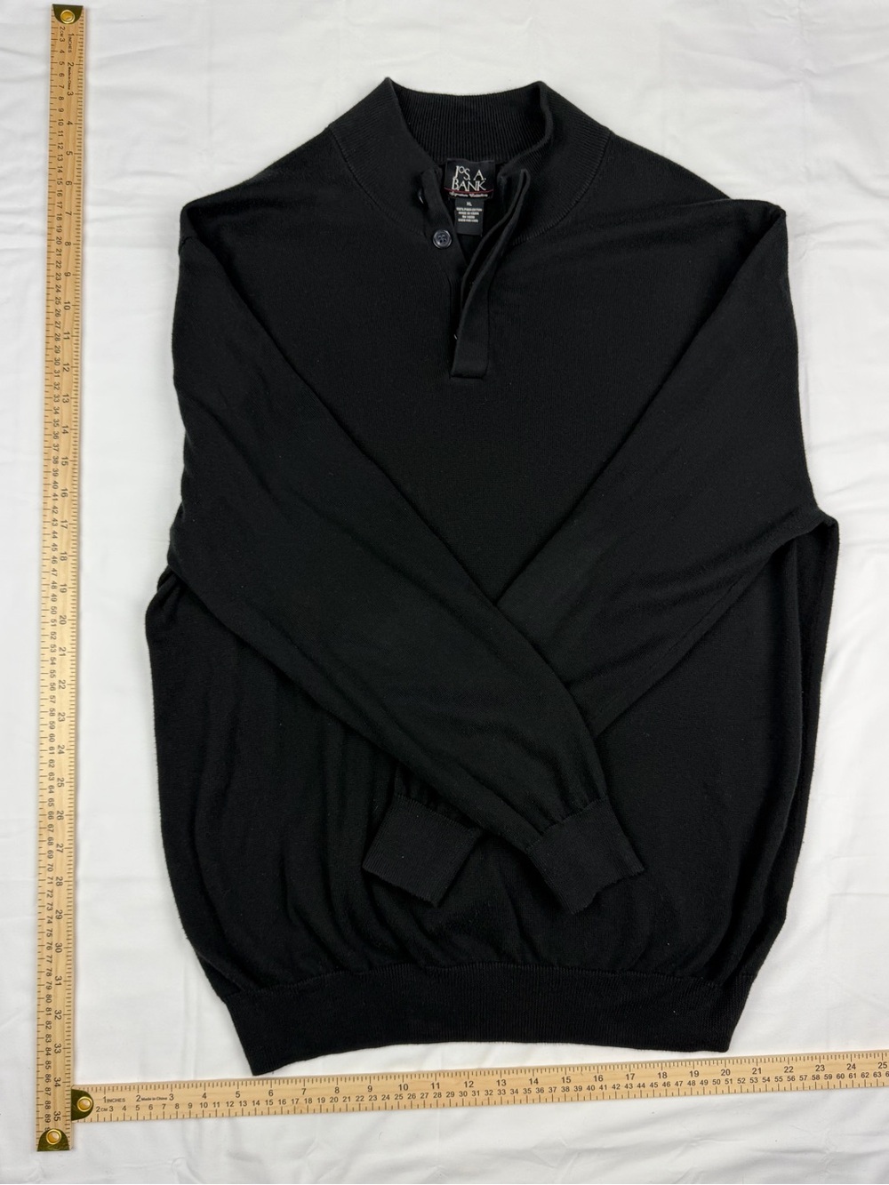 Jos. A. Bank Black Men's Zip-Up Mock-Neck Sweater